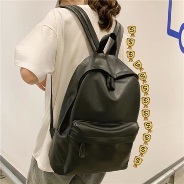雙肩包女2025新款韓版高中學生書包女校園時尚休閑百搭pu軟皮背包