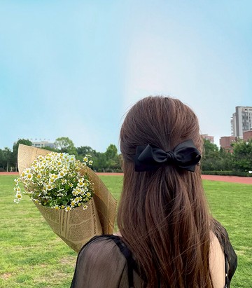 韓系甜美少女扭結氣質復古百搭蝴蝶結頂夾發夾半扎發馬尾夾鴨嘴夾