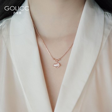 貓眼石富貴鎖項鏈女輕奢小眾設計感2021年新款鎖骨鏈氣質配飾夏