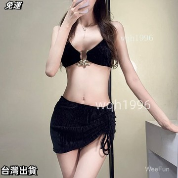 比基尼 泳裝女比基尼2025新款海邊沙灘性感三件套帶胸墊小胸聚攏溫泉度假