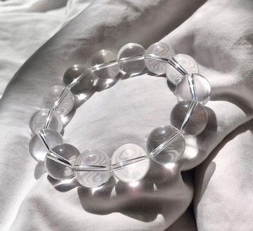 巴西透亮白水晶手串 手鏈 手鍊 白水晶 15mm crystal bracelet