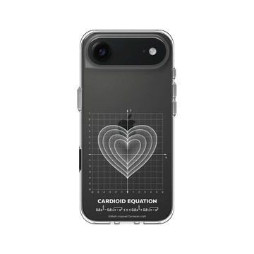 iPhone Air Clear Case（相機按鈕） 透明 - Valentine's Day Collection - 愛的方程式：同心愛（白）