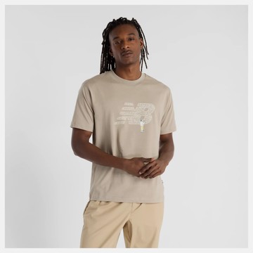 NEW BALANCE 短T NB 卡其 幾何數學 LOGO 短袖 男 MT51917ADS