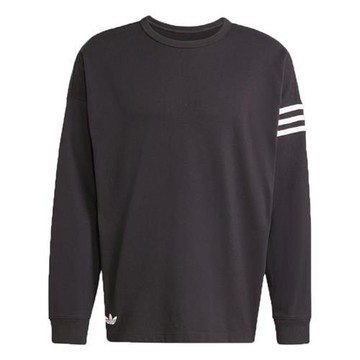 Adidas 長袖上衣 男裝 純棉 黑【運動世界】IW0978