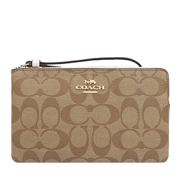 COACH 經典滿版LOGO大款手拿包 防刮老花PVC塗層帆布 零錢包 手機包 手拿包 6648 白色(現貨)▶指定Outlet商品5折起☆現貨【送禮首選★APP下單點數4倍送】