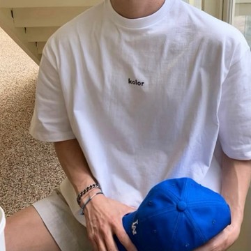 【PAGANS STORE】韓國 kolor 簡約 色彩 純棉 素面 寬鬆 五分袖 短袖 短Tee (4 color)