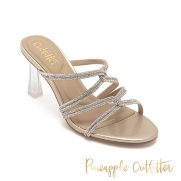 Pineapple Outfitter-滿鑽多層繞帶涼跟鞋 ROQUE-銀色