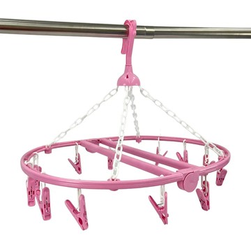 百貨 King 淑女圓形吊巾架  鋼製夾子  塑膠材質  顏色隨機  1組
