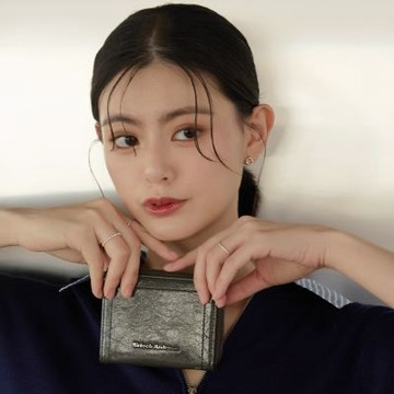 【金安德森】Elara 油蠟打皺拉鍊零錢包-深霧灰