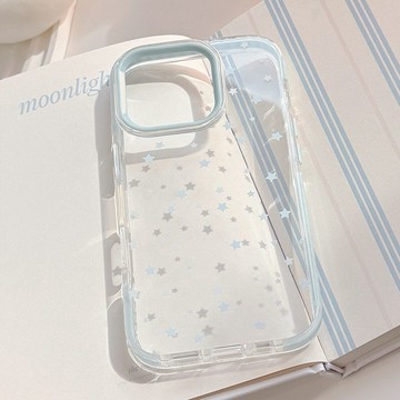 ✨手機保護殼✨ins風藍星星iPhone15蘋果16pro max手機殼適用17小眾13防摔11透明
