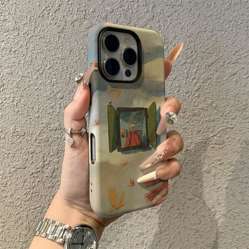 冥想中適用蘋果17promax手機殼iPhone16pro卡通15pro女13可愛14新