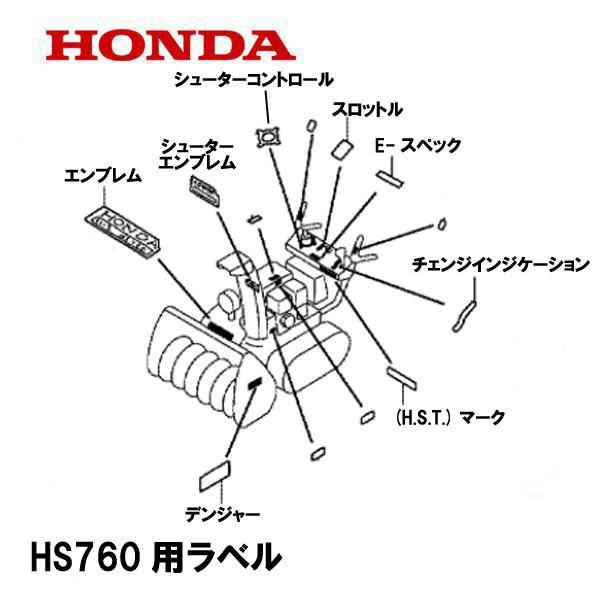 HONDA 除雪機用 シール ラベル HS760 エンブレムマーク