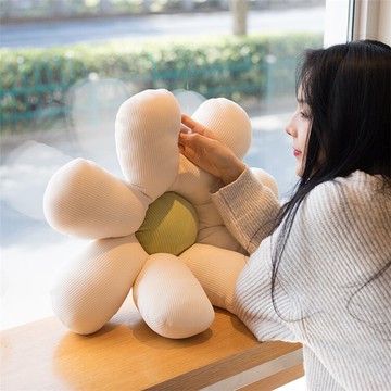 ins少女心花朵沙發床靠墊北歐風小雛菊抱枕榻榻米飄窗汽車坐墊軟