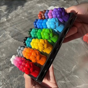 新上架👉貓爪蠟筆 不髒手無毒美術畫筆兒童安全可水洗涂色油畫棒交換禮物 送朋友禮物