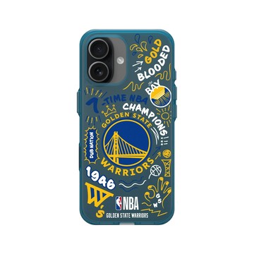 iPhone 17 Clear (相機按鈕) 夜幕藍 - NBA - 塗鴉系列-金州勇士 Golden State Warriors - Graffiti
