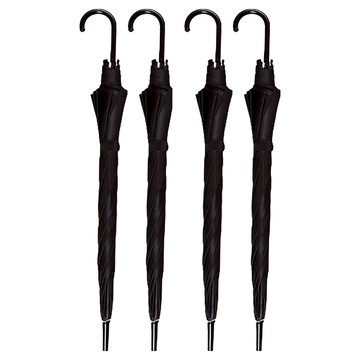 Life GONGyOU 公用彩虹塑膠一次性雨傘 4入  黑色  黑色  黑色  黑色