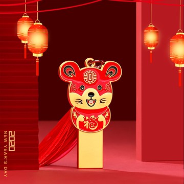 鼠年U盤中國風學生版可愛創意個性小禮物商務禮品印logo定制優盤