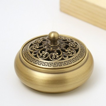 香爐 三足銅 香爐 純銅 仿古香薰爐 檀香爐 薰香爐 盤香爐 平底黃銅底座 送禮 禮品 節日禮物 送男生 商務擺件 家居