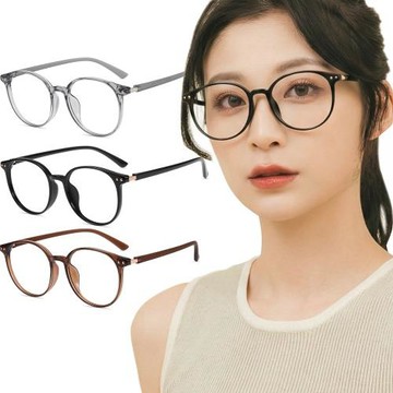 【ALEGANT】自然風尚TR90輕量圓框親膚霧面鏡腳UV400濾藍光眼鏡