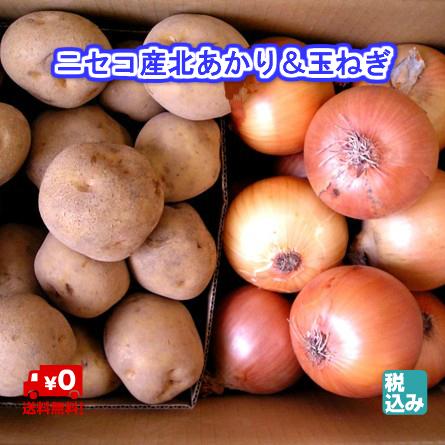 北海道ニセコ産　北あかりＬ5ｋｇ 北見産玉葱Ｌ大４ｋｇ　減農薬・減化学肥料栽培 秋の味覚ＮＯ１