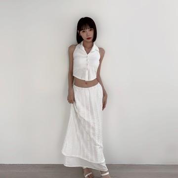 【Aa.chic】柔美仙女鬆緊緹花長裙(兩色).女裝/長裙/鬆緊/仙女/提花/仙女/渡假/日常【C202548】