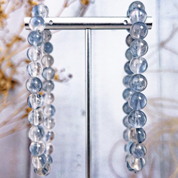 【冰飄藍晶】頂級冰種飄花藍晶石 藍色水晶手鍊手串/一物一拍