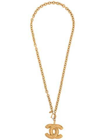 CHANEL Pre-Owned - 1980s CC pendant long necklace - women - Gold Plated Metal - One Size