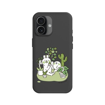 iPhone 17 SolidX 黑 - 懶散兔與啾先生 Lazy Rabbit and Mr.Chu - 綠意
