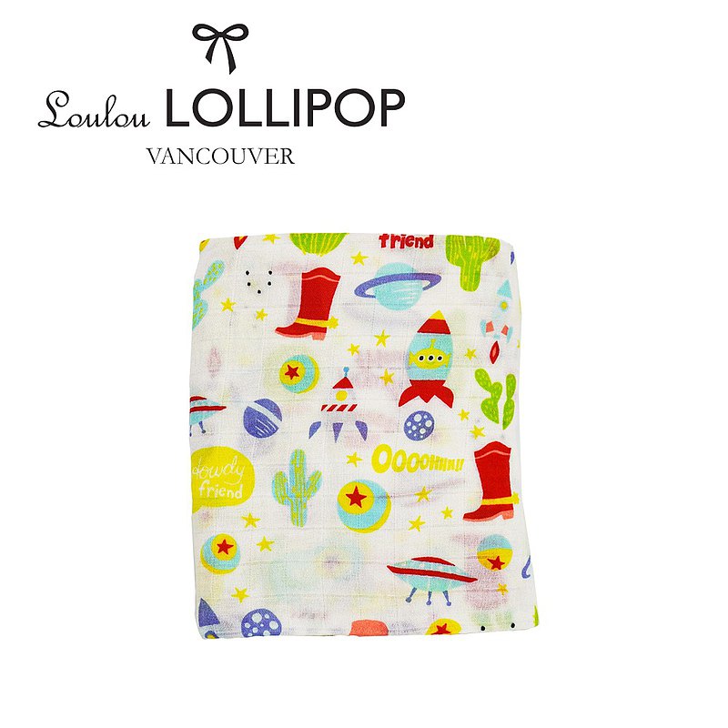 Loulou Lollipop 迪士尼款 竹纖維透氣包巾120x120cm-玩具總動員