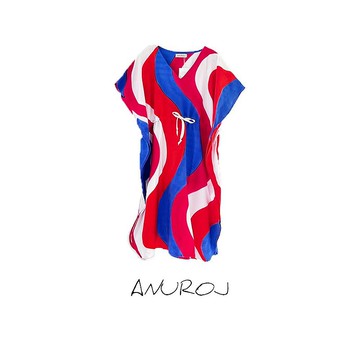 Kaftan Waist Jump Cotton Rayon Hand paint For Summer Beach V