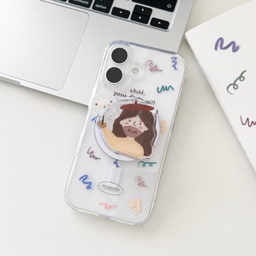 JIN CHA GOD-磁吸手機氣囊支撐架 耶穌畫家插畫磁吸手機支撐架