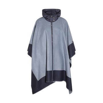 Etro - Light And Dark Blue Wool Blend Cape