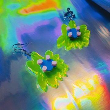 片片片花系列 -  小黃菊 立體花朵 單支販售 ( 耳針 耳夾 耳勾 )