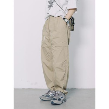 RCDB山系戶外拼接多口袋直筒薄款工裝褲男女寬松露營徒步休閑長褲