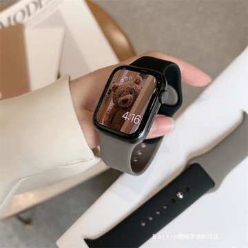 百田淘適配Applewatch硅膠撞色百搭蘋果SE10百變新潮手表帶UItra8