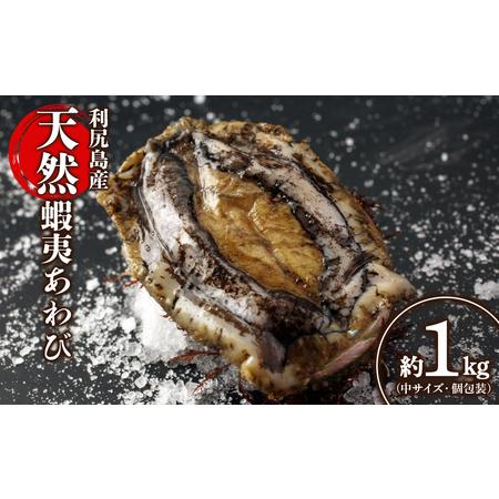 ふるさと納税 利尻島産 天然蝦夷あわび １ｋｇ＜中＞（80g〜100gサイズ）＜利尻漁業協同組合＞ 北海道利尻富士町