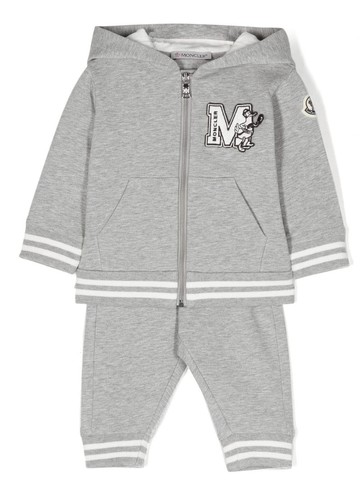 MONCLER KIDS logo patch jersey tracksuit Boy