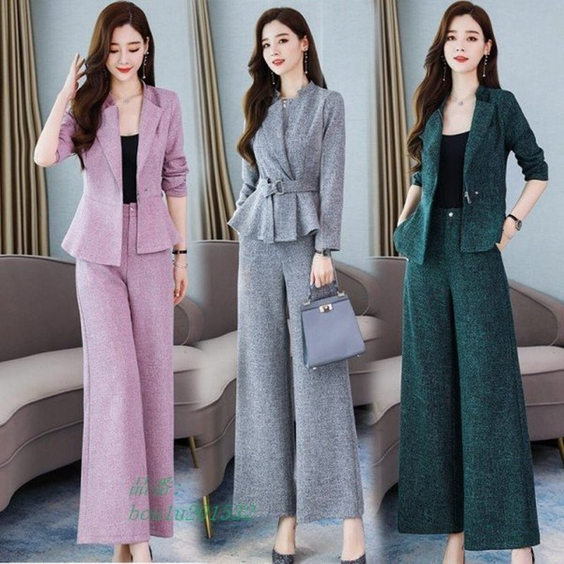 ワイドパンツ スーツ セットアップ パンツスーツ レディース おしゃれ オフィス 40代 大きいサイズ 3l 通勤服 代 4l 入学式 30代 セット 卒業式 通販 Lineポイント最大0 5 Get Lineショッピング
