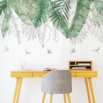 INS 歐風壁貼系列 2張 c029 90 x 30cm DIY自黏壁貼 打造清新北歐風居家裝飾  綠色 + 灰色