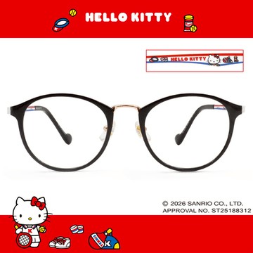 三麗鷗夢幻隊▪︎HELLO KITTY｜甜心網球時刻 圓框眼鏡｜星空黑