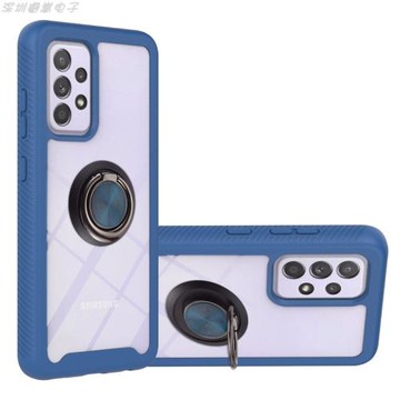 適用三星A32屏幕保護雙面防摔手機殼A42支架A52花紋邊框A72保護套