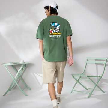 CONVERSE MATSUI BEACH SS TEE DILL GREEN 男女 短袖上衣 UCK176-E49