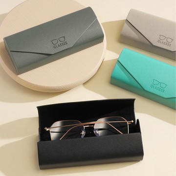 seoul show首爾秀 信封荔枝紋皮質全鐵硬殼防壓墨鏡老花近視太陽眼鏡盒