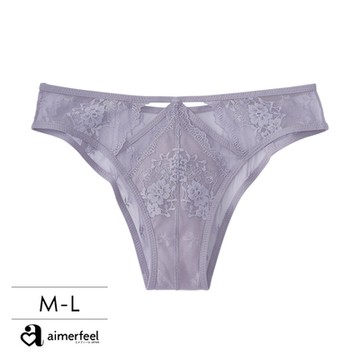 aimerfeel 拉提交叉蕾絲半包臀內褲-1650422-BU
