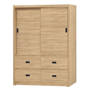 【MUNA 家居】147型5X7尺四抽衣櫥/共兩色梧桐色