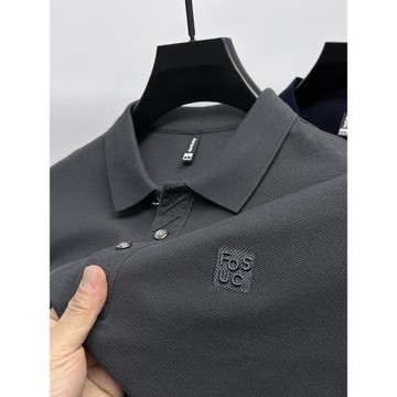 【下擺開叉】100%純棉男士Polo衫短袖T恤夏季翻領中年爸爸裝上衣