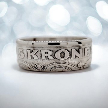 丹麥硬幣戒指 5 克朗 1990-2016 男士硬幣戒指 女士硬幣戒指