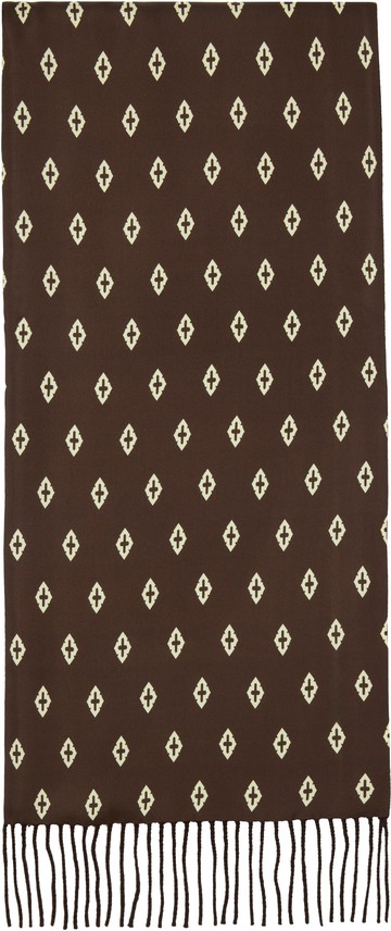 BEAMS PLUS 棕色 Silk/Cashmere Geometric 双面围巾