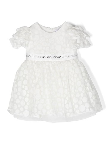 Monnalisa - cotton polka-dot short-sleeve dress - kids - Cotton/Viscose/Polyamide - 9 - White