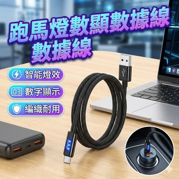 【台灣出貨】跑馬燈數顯數據線｜Type-C充電線｜快充線｜發光數顯電流線
